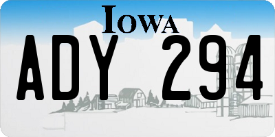 IA license plate ADY294