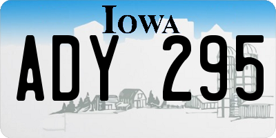 IA license plate ADY295