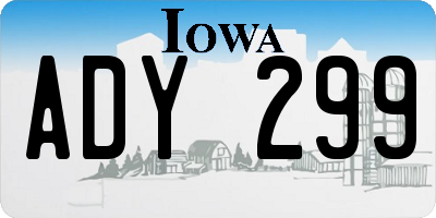 IA license plate ADY299