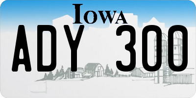IA license plate ADY300