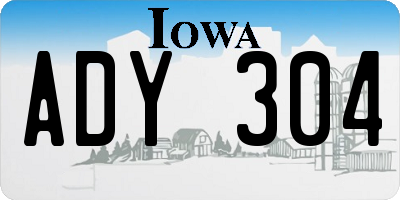IA license plate ADY304