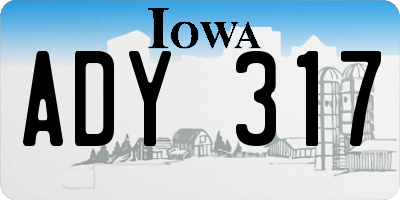 IA license plate ADY317