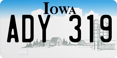 IA license plate ADY319