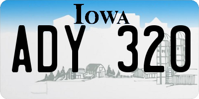 IA license plate ADY320