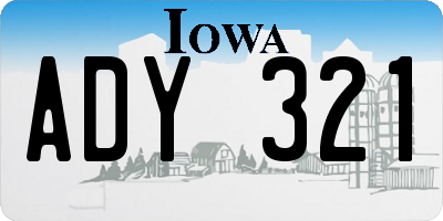 IA license plate ADY321