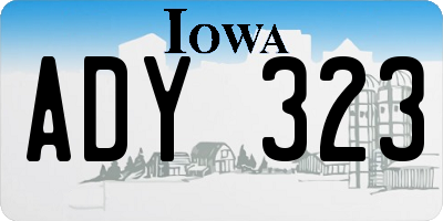 IA license plate ADY323