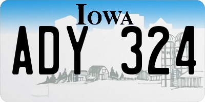 IA license plate ADY324