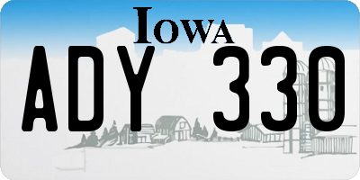 IA license plate ADY330