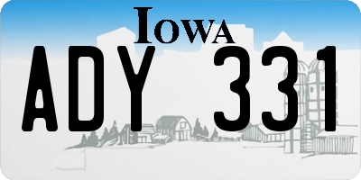 IA license plate ADY331
