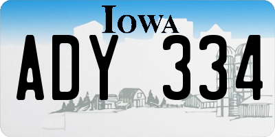 IA license plate ADY334