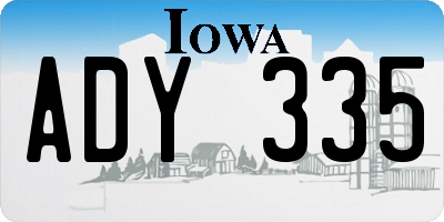 IA license plate ADY335