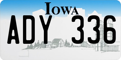 IA license plate ADY336