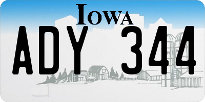 IA license plate ADY344