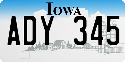 IA license plate ADY345