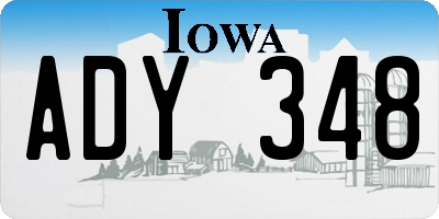 IA license plate ADY348