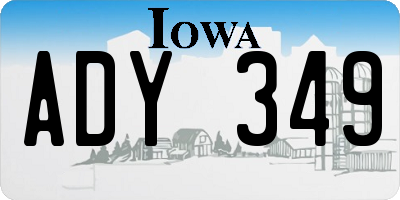 IA license plate ADY349