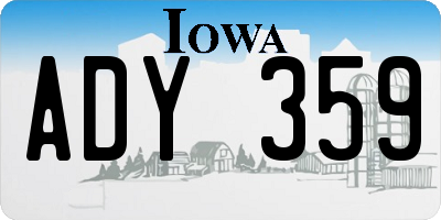 IA license plate ADY359