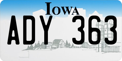 IA license plate ADY363