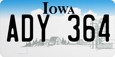 IA license plate ADY364