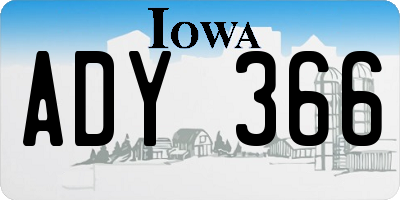 IA license plate ADY366