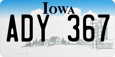 IA license plate ADY367