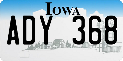 IA license plate ADY368