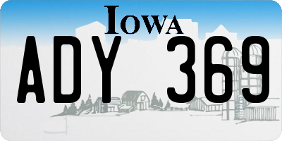 IA license plate ADY369