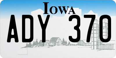 IA license plate ADY370