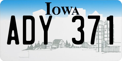 IA license plate ADY371