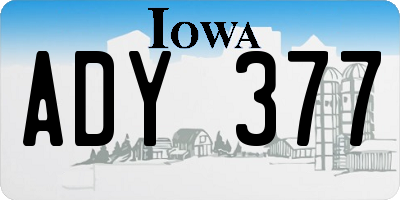 IA license plate ADY377