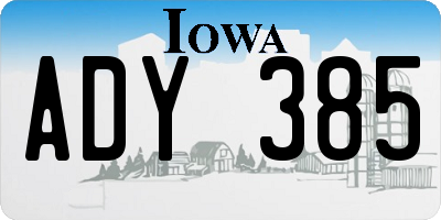IA license plate ADY385