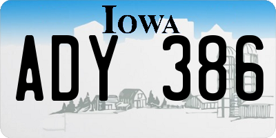 IA license plate ADY386