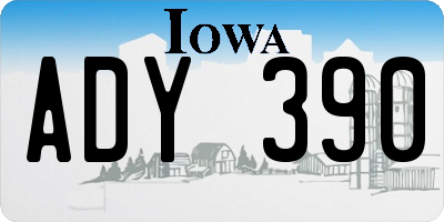 IA license plate ADY390