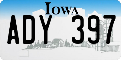 IA license plate ADY397