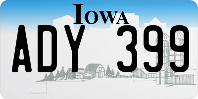 IA license plate ADY399