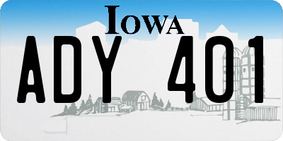 IA license plate ADY401