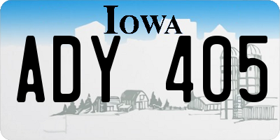 IA license plate ADY405