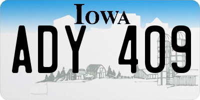 IA license plate ADY409
