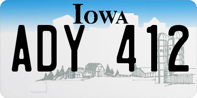IA license plate ADY412