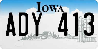 IA license plate ADY413