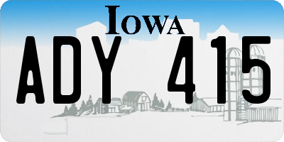 IA license plate ADY415