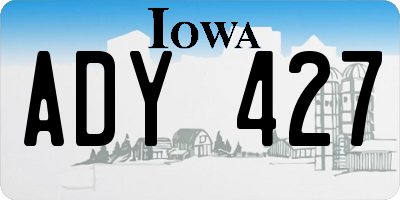IA license plate ADY427