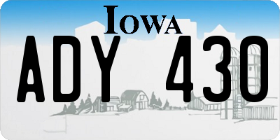 IA license plate ADY430