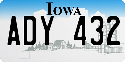 IA license plate ADY432