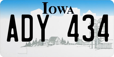 IA license plate ADY434