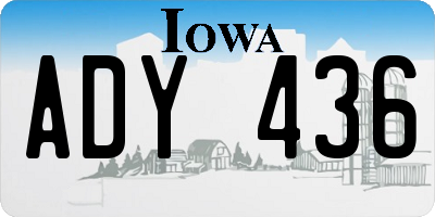 IA license plate ADY436