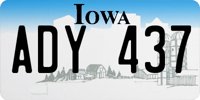 IA license plate ADY437