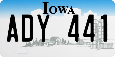 IA license plate ADY441