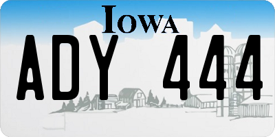 IA license plate ADY444