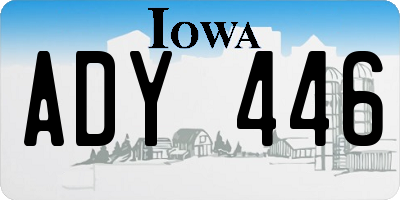 IA license plate ADY446